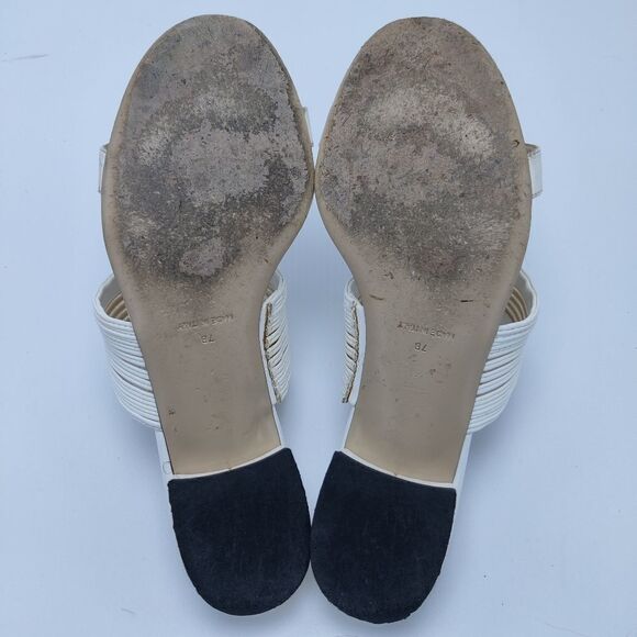 DVF Slide Sandal Low Heel Open Toe White Leather Sz 7 Diane Von Furstenberg - Picture 12 of 15